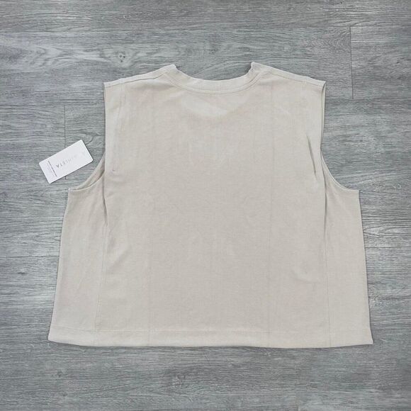 Athleta Women’s 3X Seasoft Tank Sweatshirt Beige Sleeveless NWT New 882489 - Picture 2 of 11